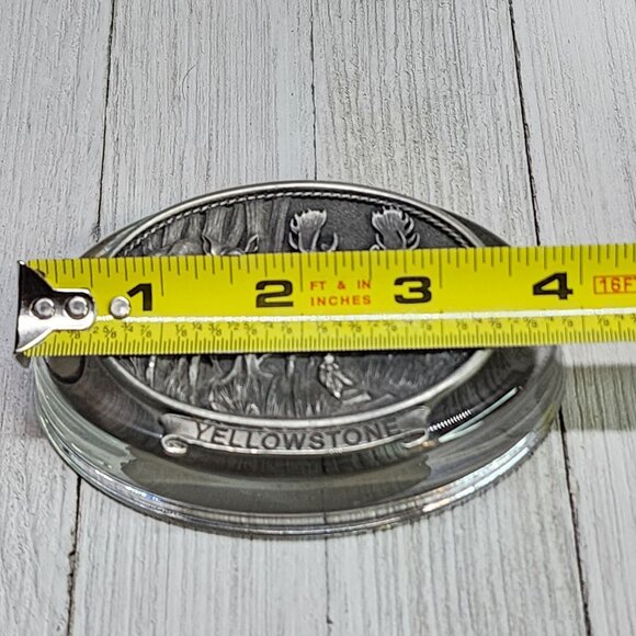 Vintage Heritage Metalworks Fine Pewter Moose & Glass Oval Paperweight 1997 - Picture 10 of 10